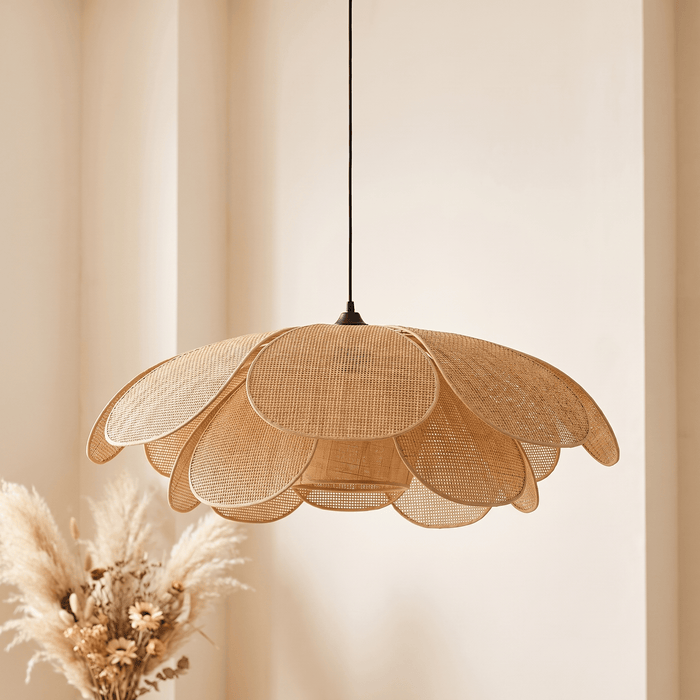 Suspension en Rotin Fleur