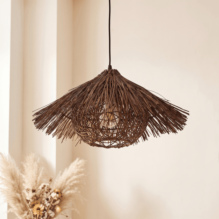 Suspension Rotin Noir Capeline Sauvage