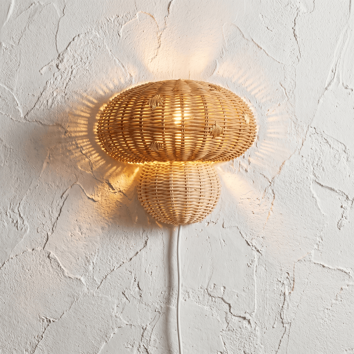 Applique Murale en Rotin Champignon pour Chambre Enfant