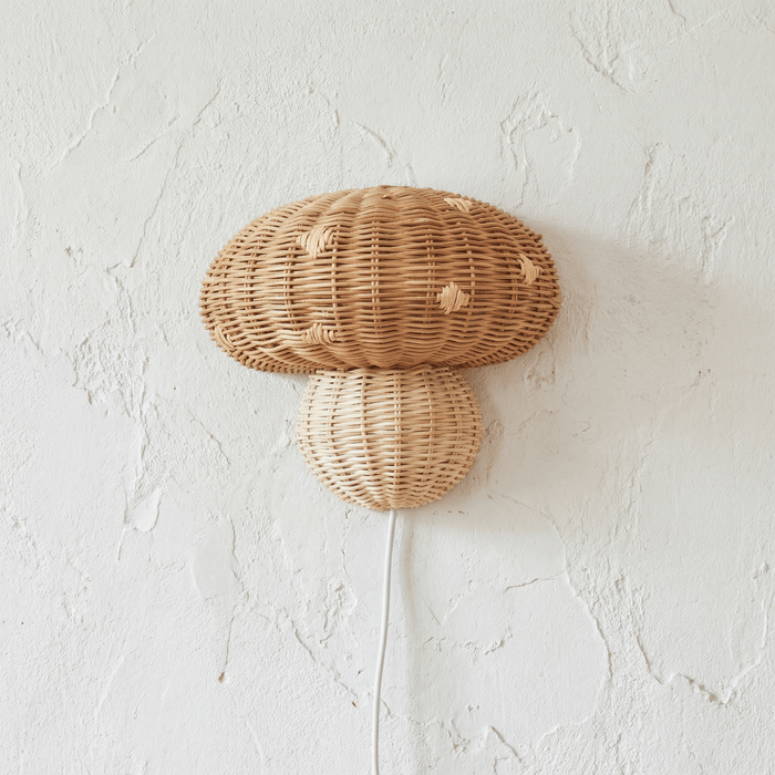 Applique Murale en Rotin Champignon pour Chambre Enfant