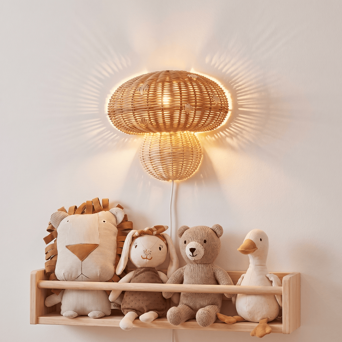 Applique Murale en Rotin Champignon pour Chambre Enfant