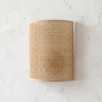 Applique Murale Rotin Demi-Cylindre