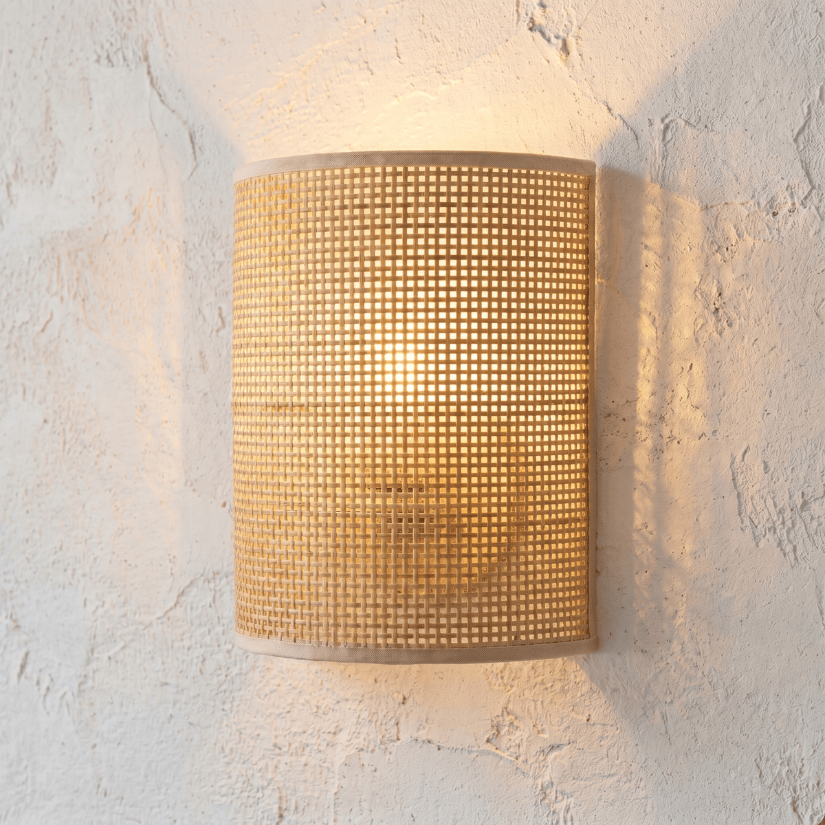 Applique Murale Rotin Demi-Cylindre