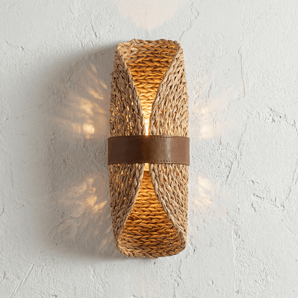 Applique Murale Rotin Demi-Lune Naturel
