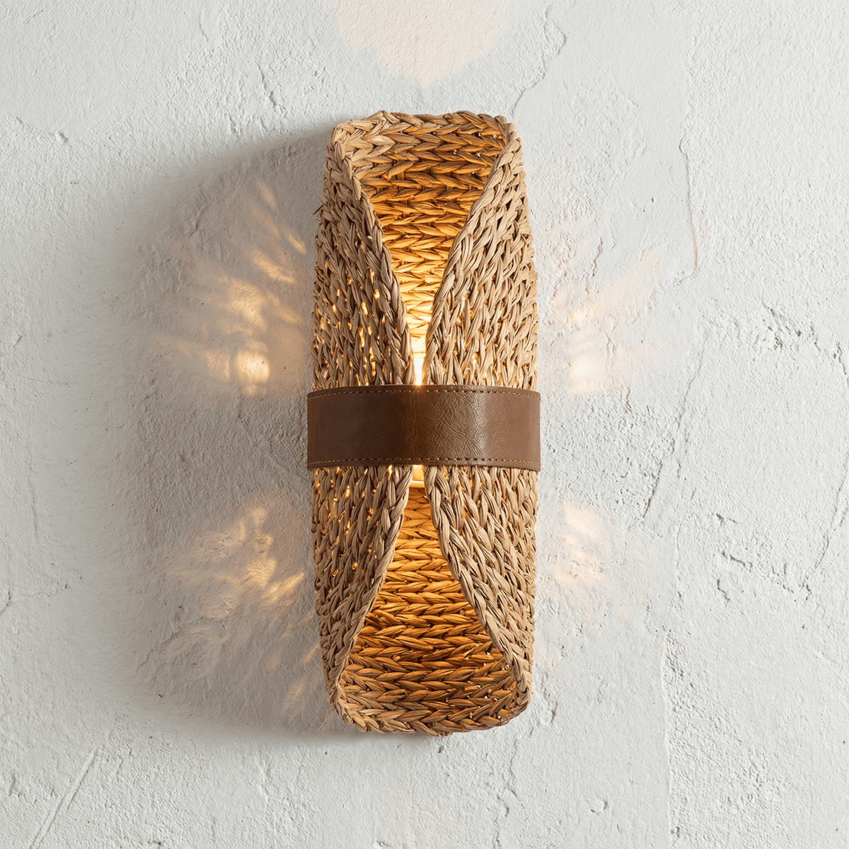 Applique Murale Rotin Demi-Lune Naturel