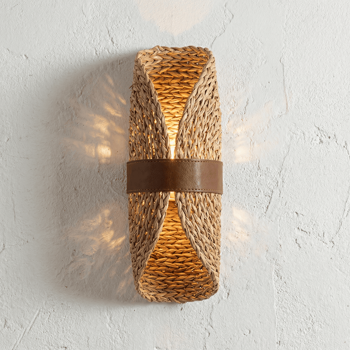 Applique Murale Rotin Demi-Lune Naturel