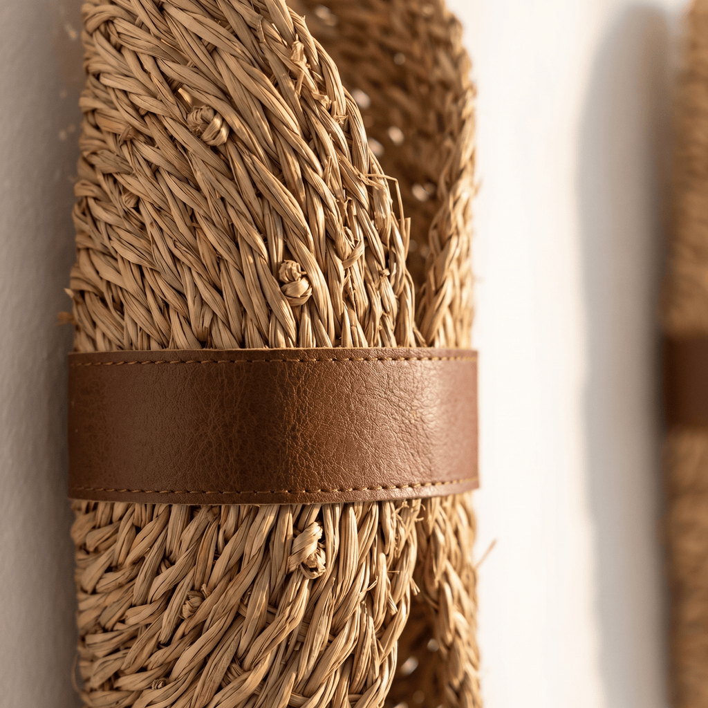 Applique Murale Rotin Demi-Lune Naturel