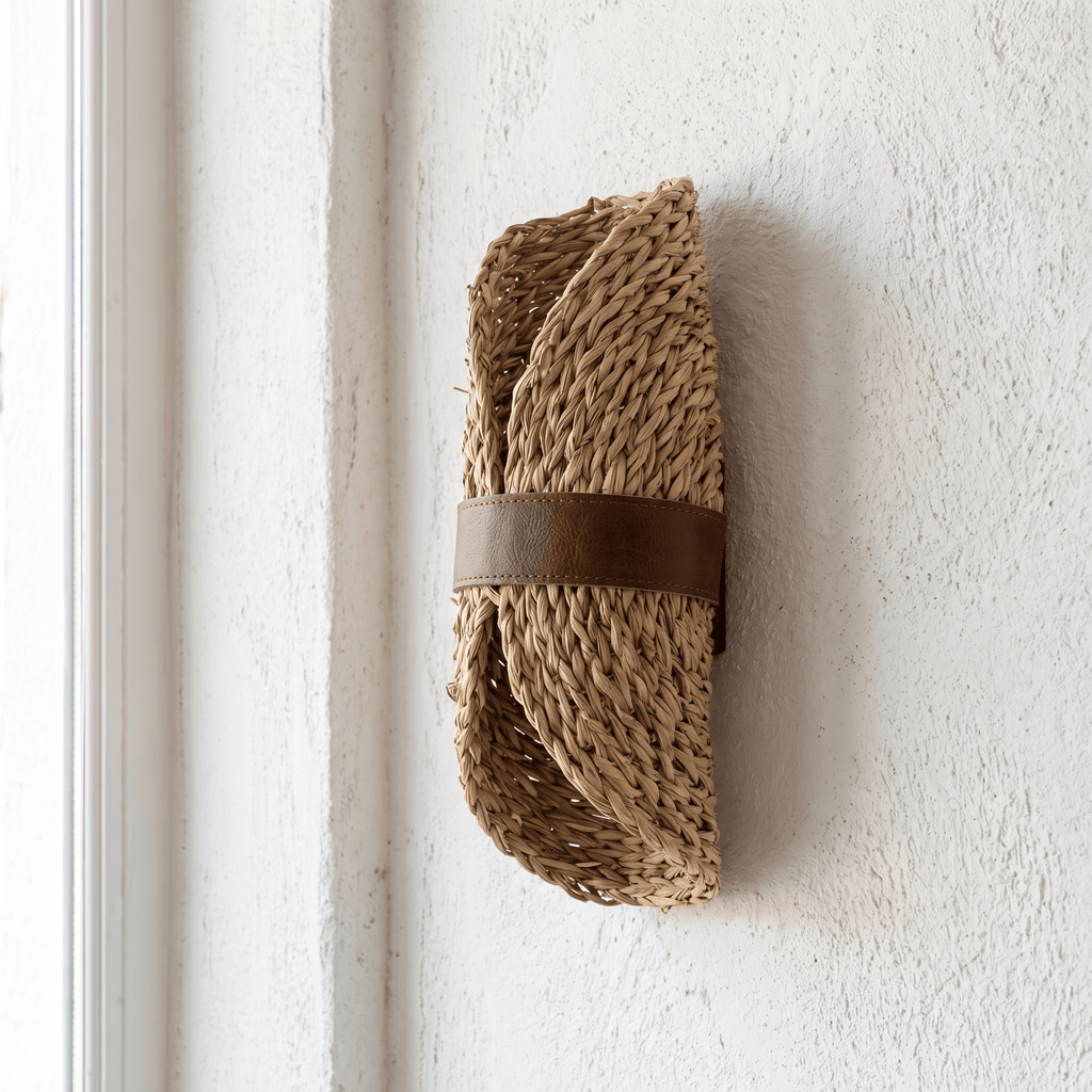 Applique Murale Rotin Demi-Lune Naturel
