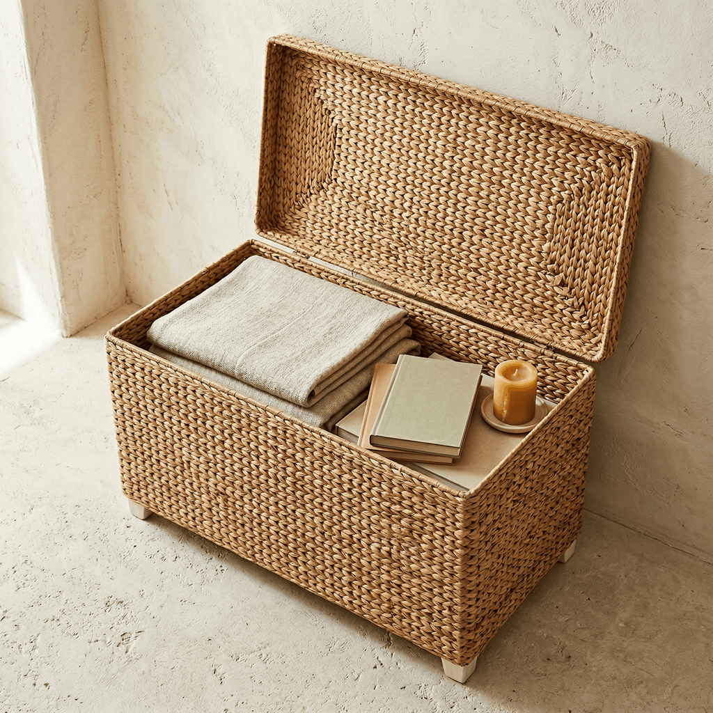 Banc Coffre Rotin Rectangulaire