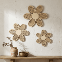 Décoration Murale en Rotin Fleurs