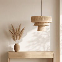 Grande Suspension en Rotin Champignon Architecturale