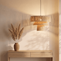 Grande Suspension en Rotin Champignon Architecturale