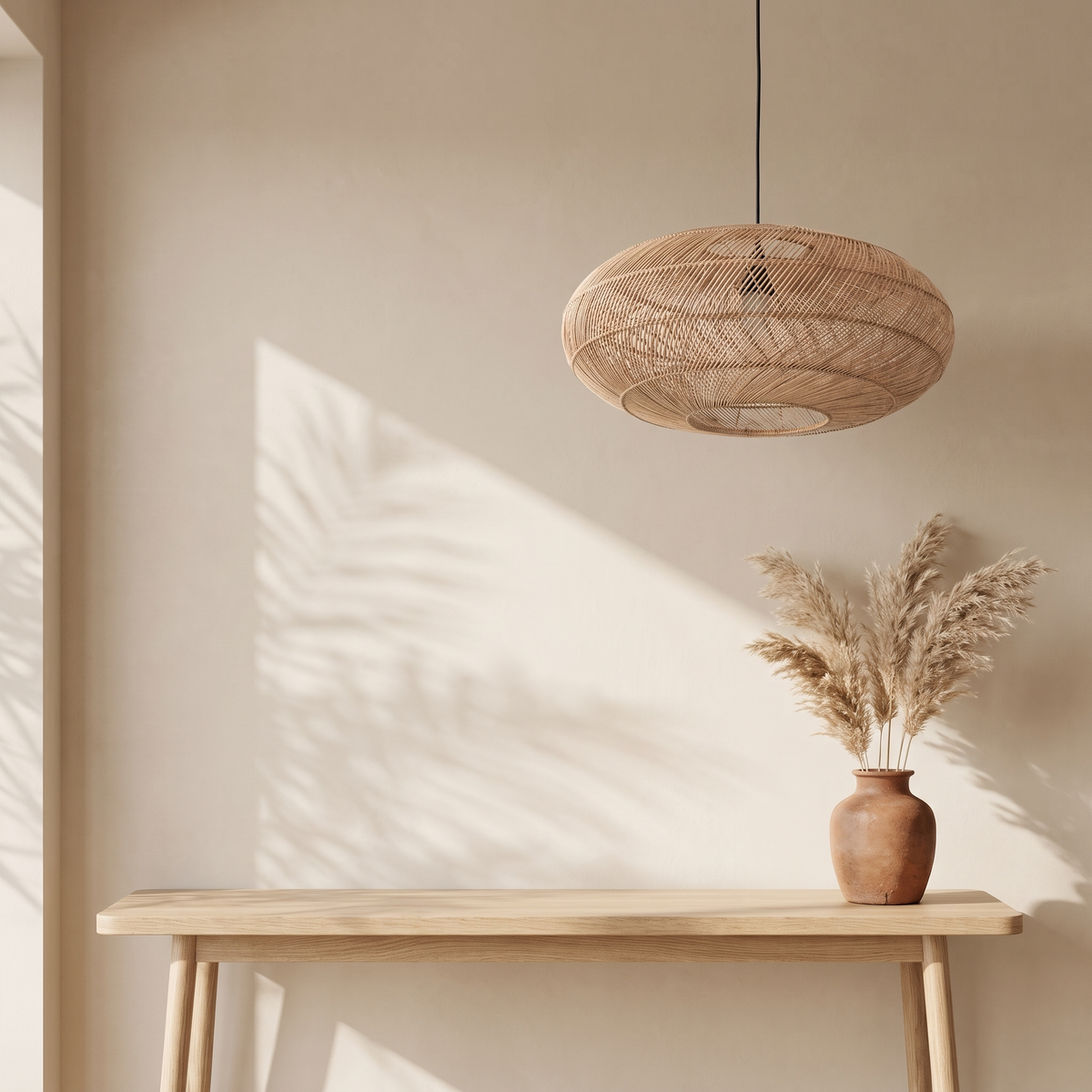 Suspension en Rotin Soucoupe