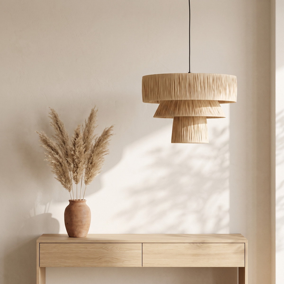 Grande Suspension en Rotin Champignon Architecturale