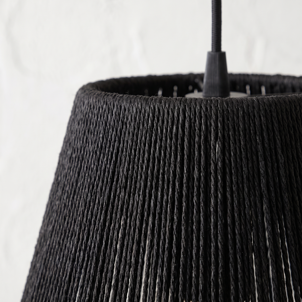 Suspension en Rotin Noir Petite Cloche