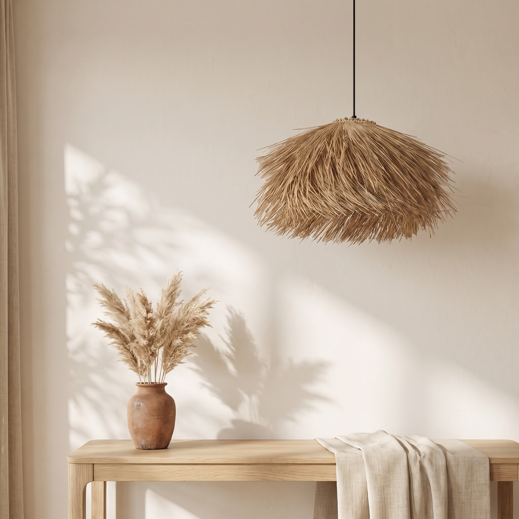 Suspension en Rotin Paille