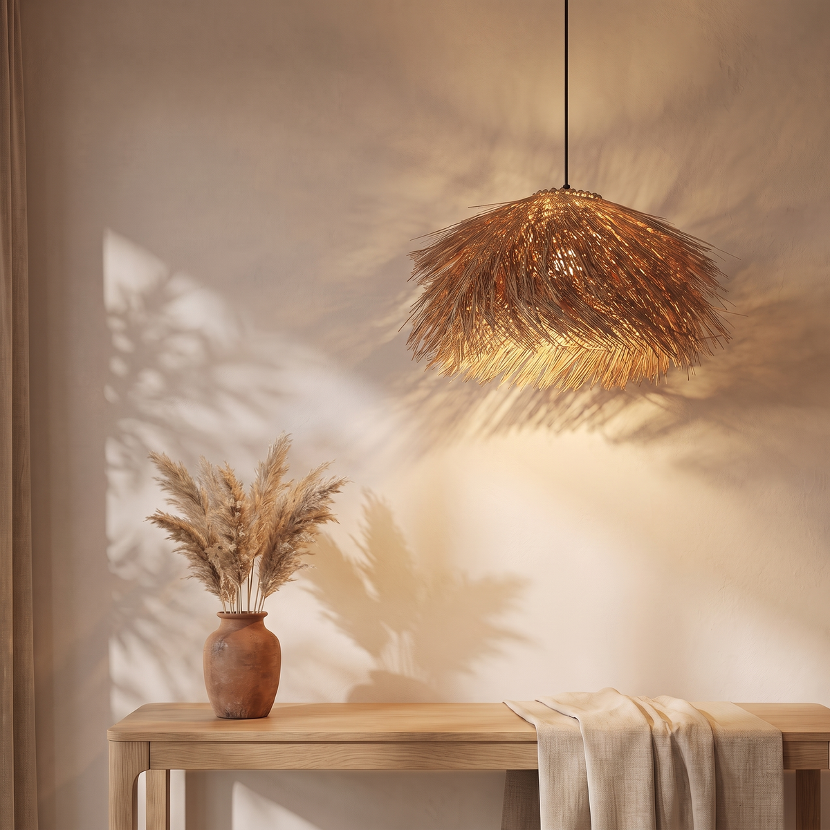 Suspension en Rotin Paille