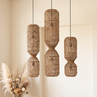 Lustre en Rotin Sablier 3 Têtes