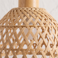 Lustre Rotin 3 Têtes Rond Cloche Naturel