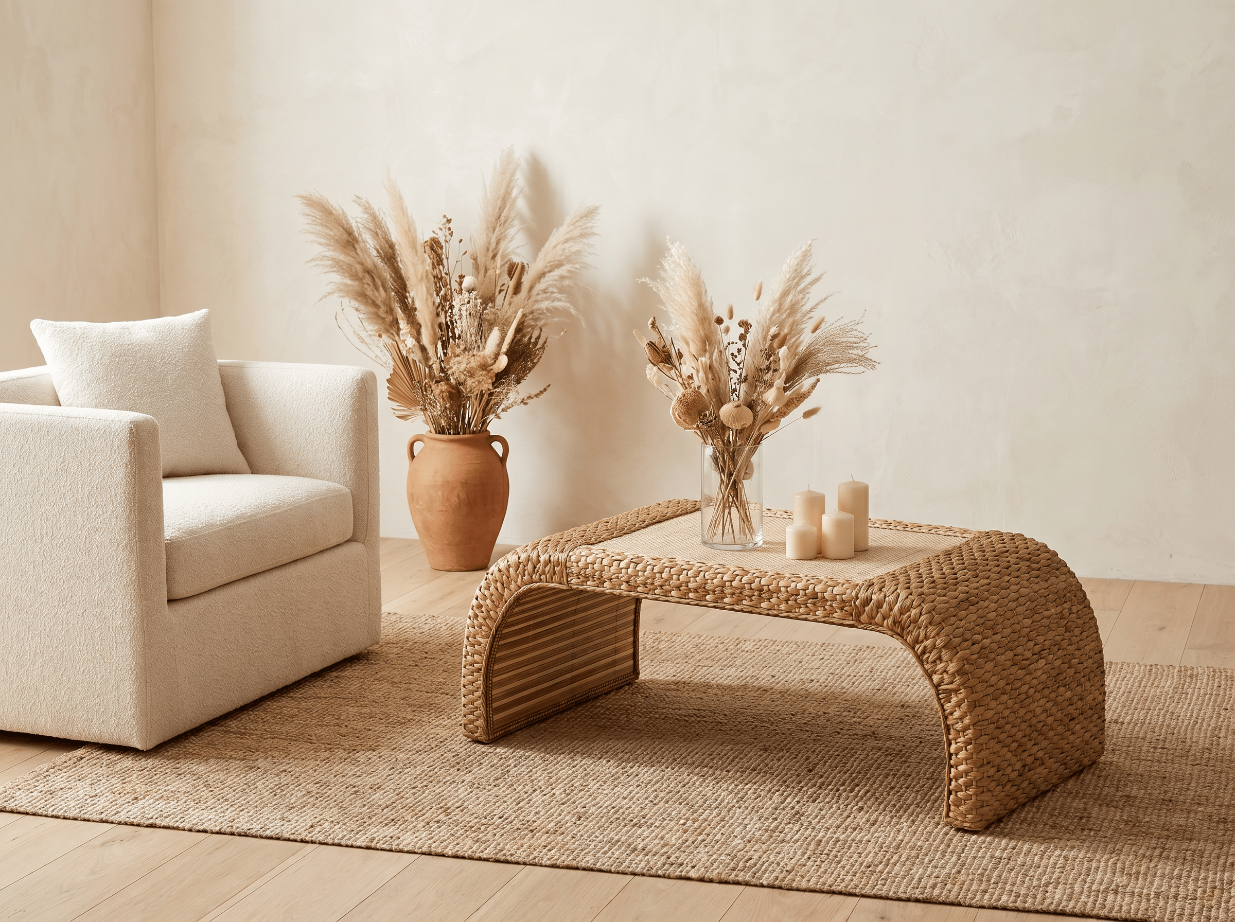 collection table table basse en rotin