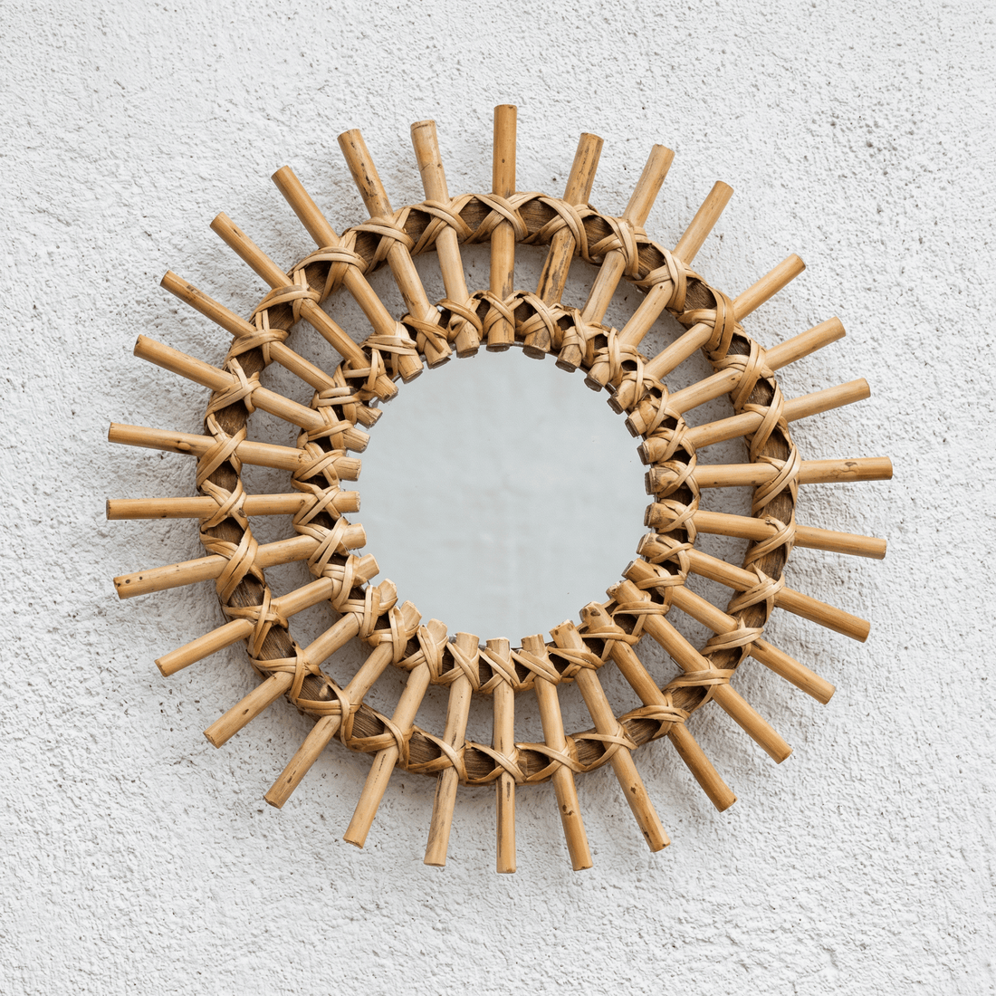 Miroir Mural Rotin Soleil Baguettes