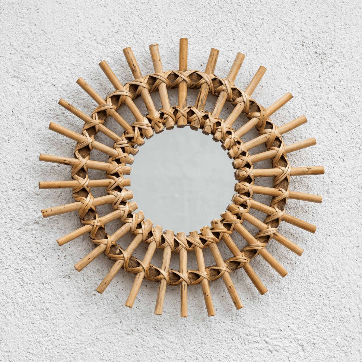 Miroir Mural Rotin Soleil Baguettes