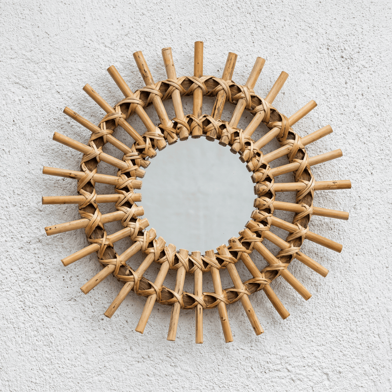 Miroir Mural Rotin Soleil Baguettes