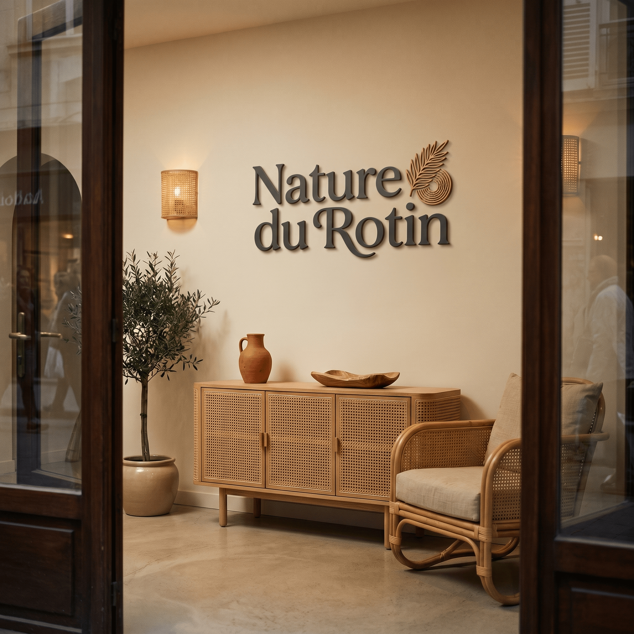 nature du rotin facade boutique Image