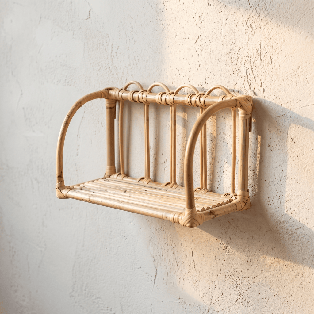 Petite Étagère Murale Rotin Rectangulaire