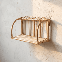 Petite Étagère Murale Rotin Rectangulaire