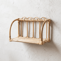 Petite Étagère Murale Rotin Rectangulaire