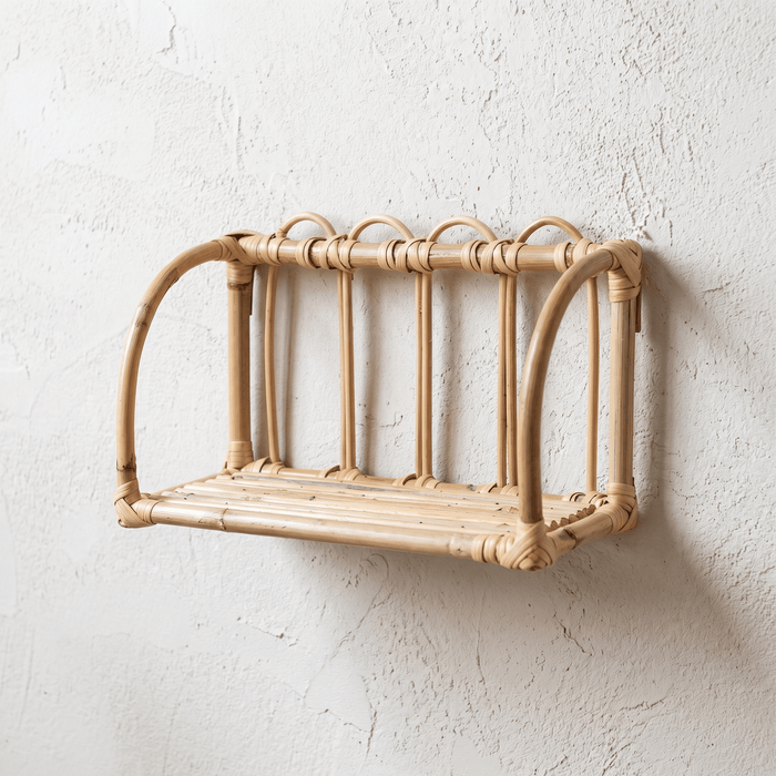 Petite Étagère Murale Rotin Rectangulaire