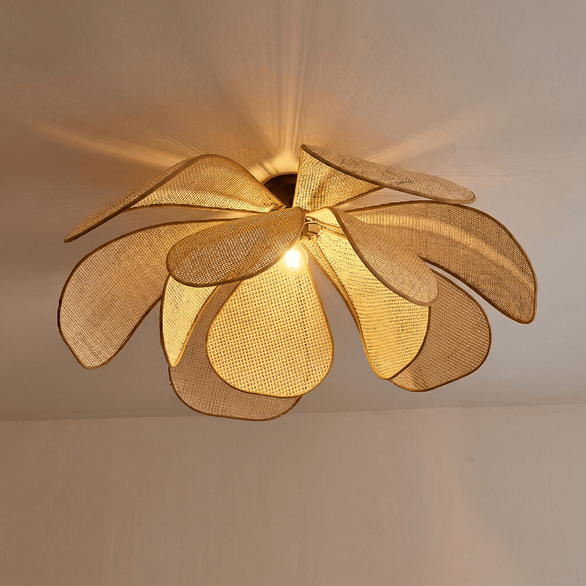 Plafonnier en Rotin Fleur