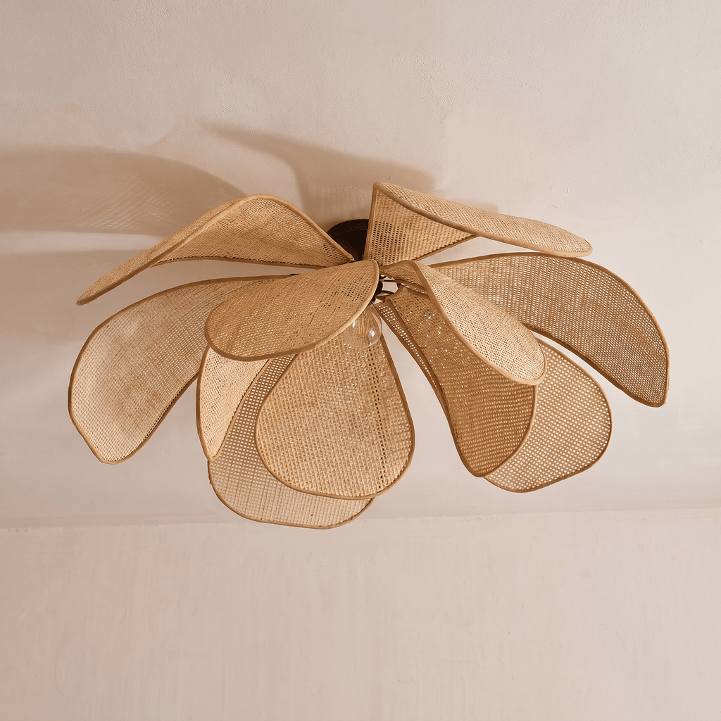 Plafonnier en Rotin Fleur