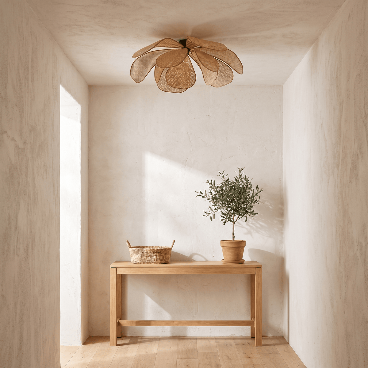 Plafonnier en Rotin Fleur