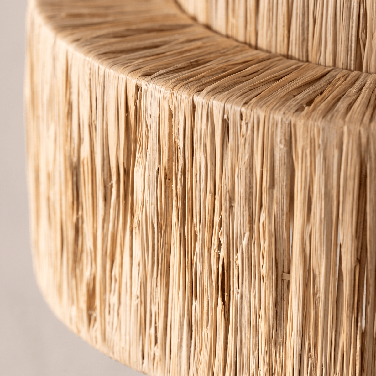Plafonnier en Rotin Frangé Double Tambour