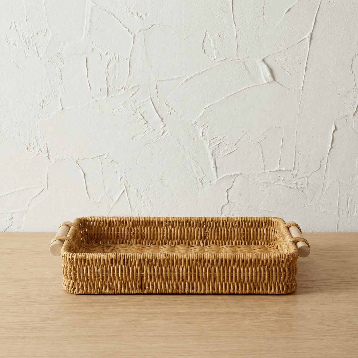 Plateau Rotin Rectangulaire Profond