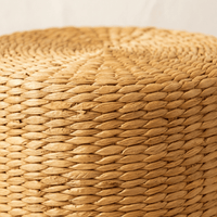Pouf Rotin Rond Haut Cylindrique