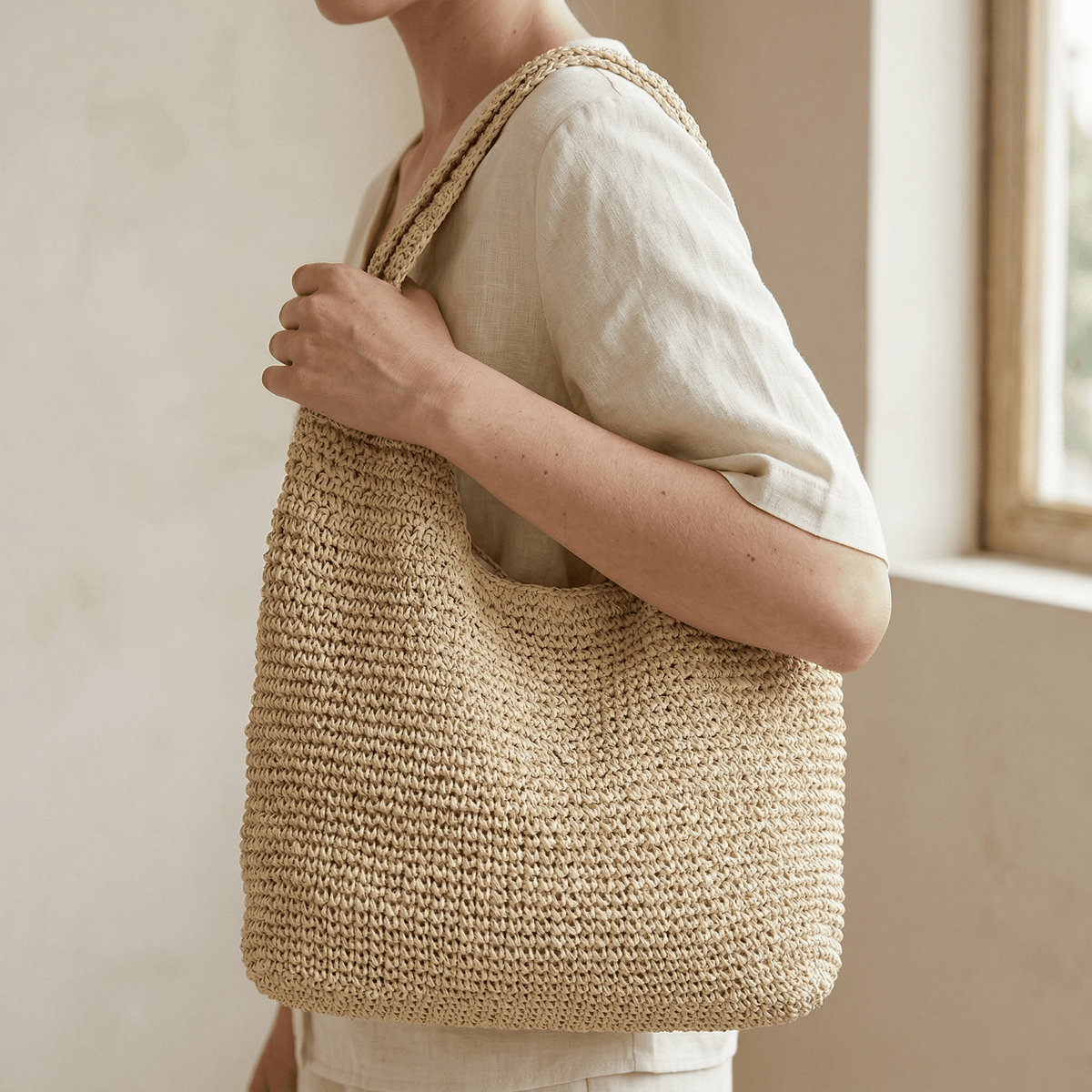 Sac Cabas en Rotin Souple
