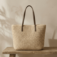 Sac Cabas Rotin Tressé Grande Capacité