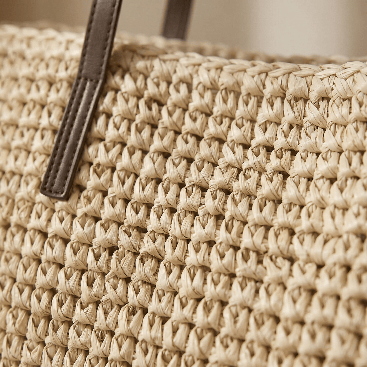 Sac Cabas Rotin Tressé Grande Capacité