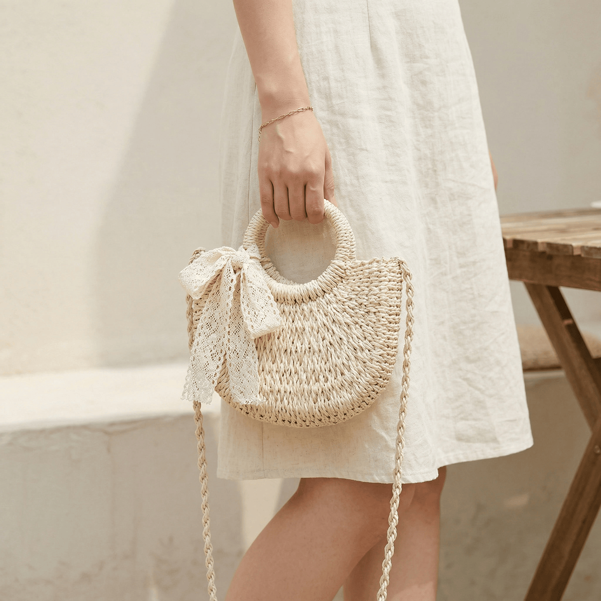 Sac Rotin Rond Noué Bohème