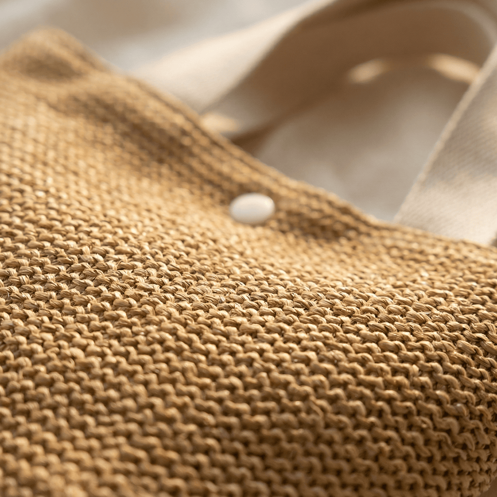 Sac Tote Rotin Structuré Anses Larges