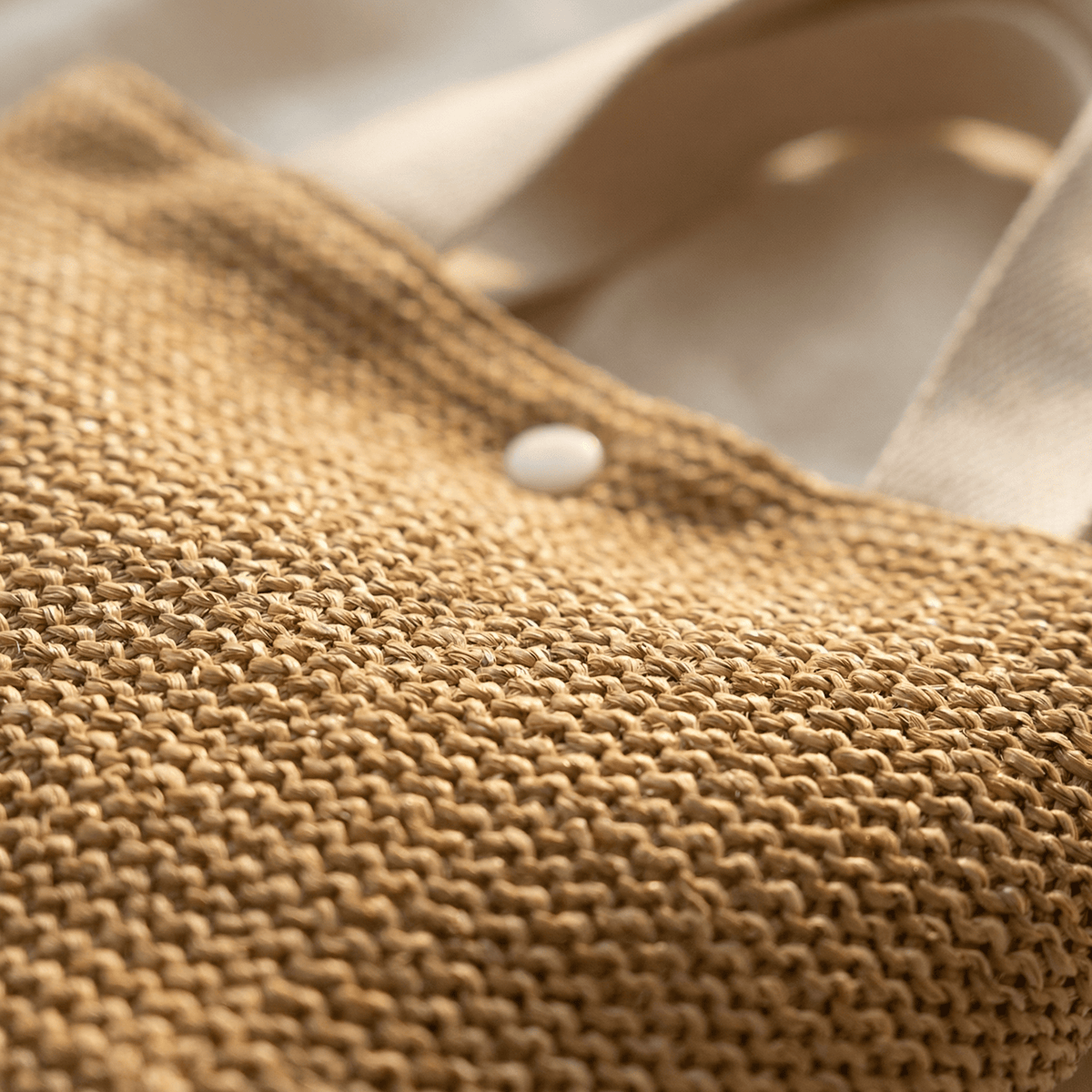 Sac Tote Rotin Structuré Anses Larges