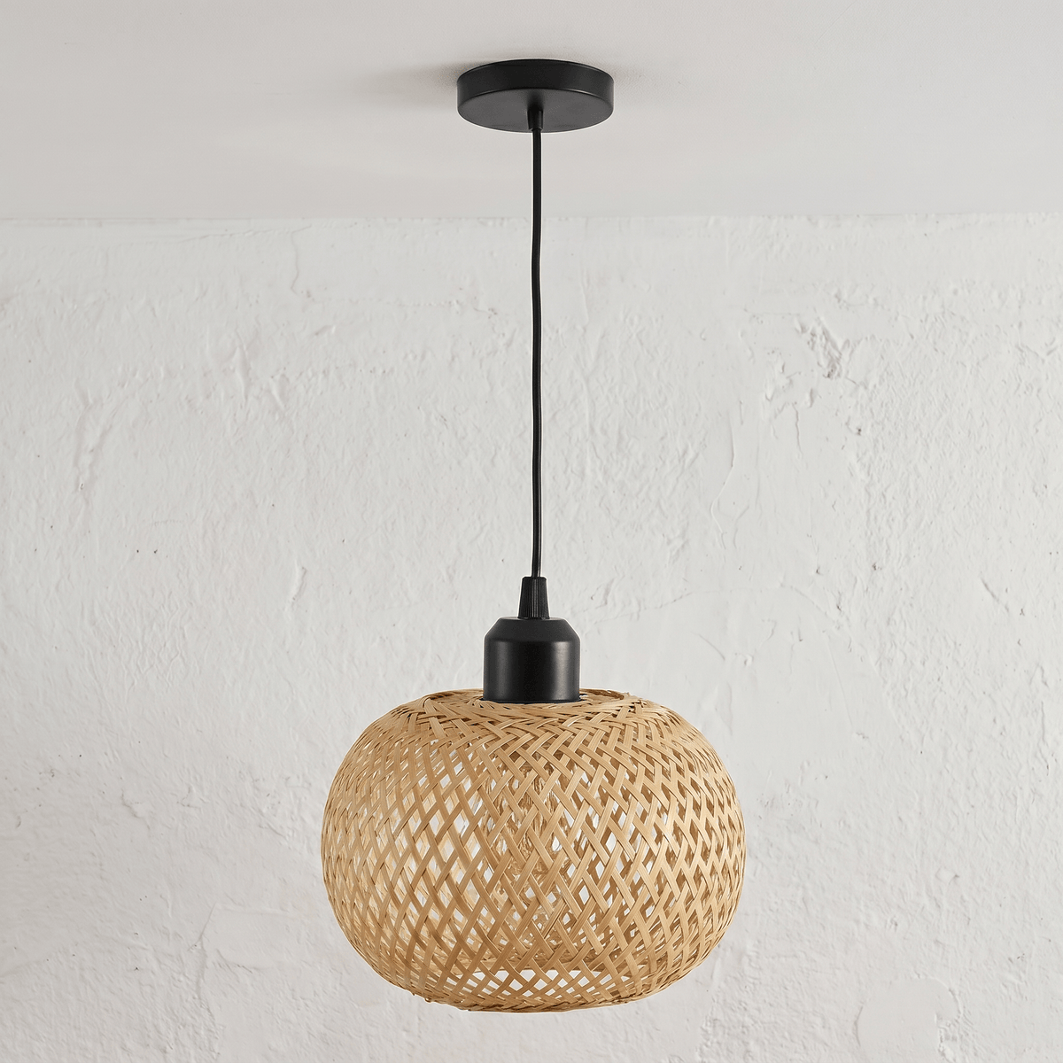 Suspension Boule en Bambou Tressé