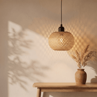 Suspension Boule en Bambou Tressé