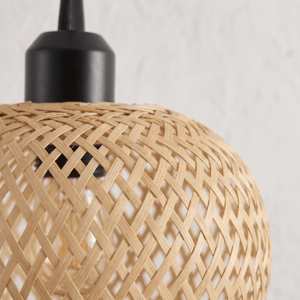Suspension Boule en Bambou Tressé