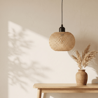 Suspension Boule en Bambou Tressé