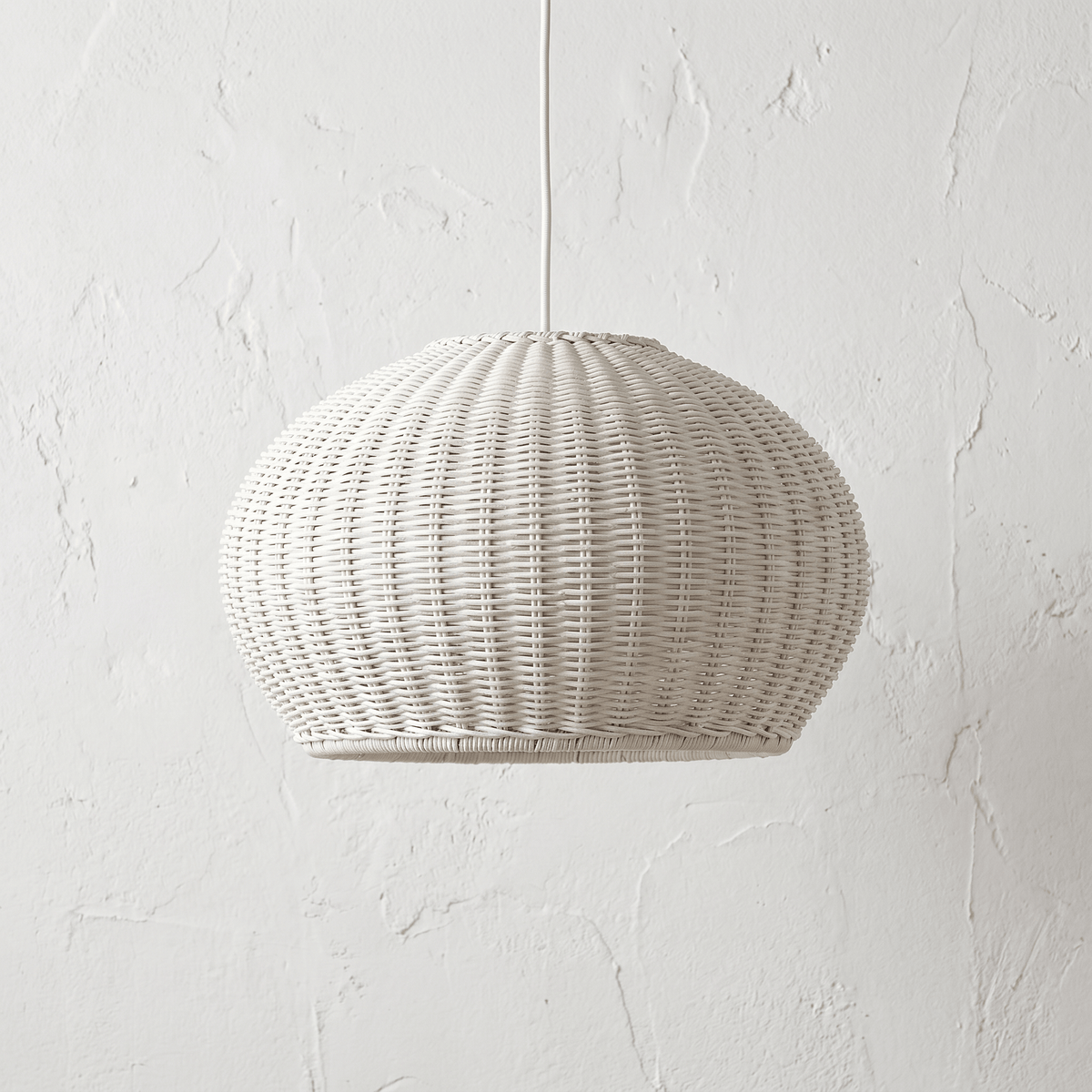 Suspension en Bambou Blanc Ronde Bombée