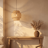 Suspension en Bambou Tressé Style Lanterne 30 cm